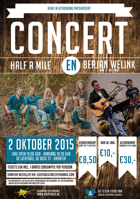 Berjan Welink in voorprogramma Half a Mile
